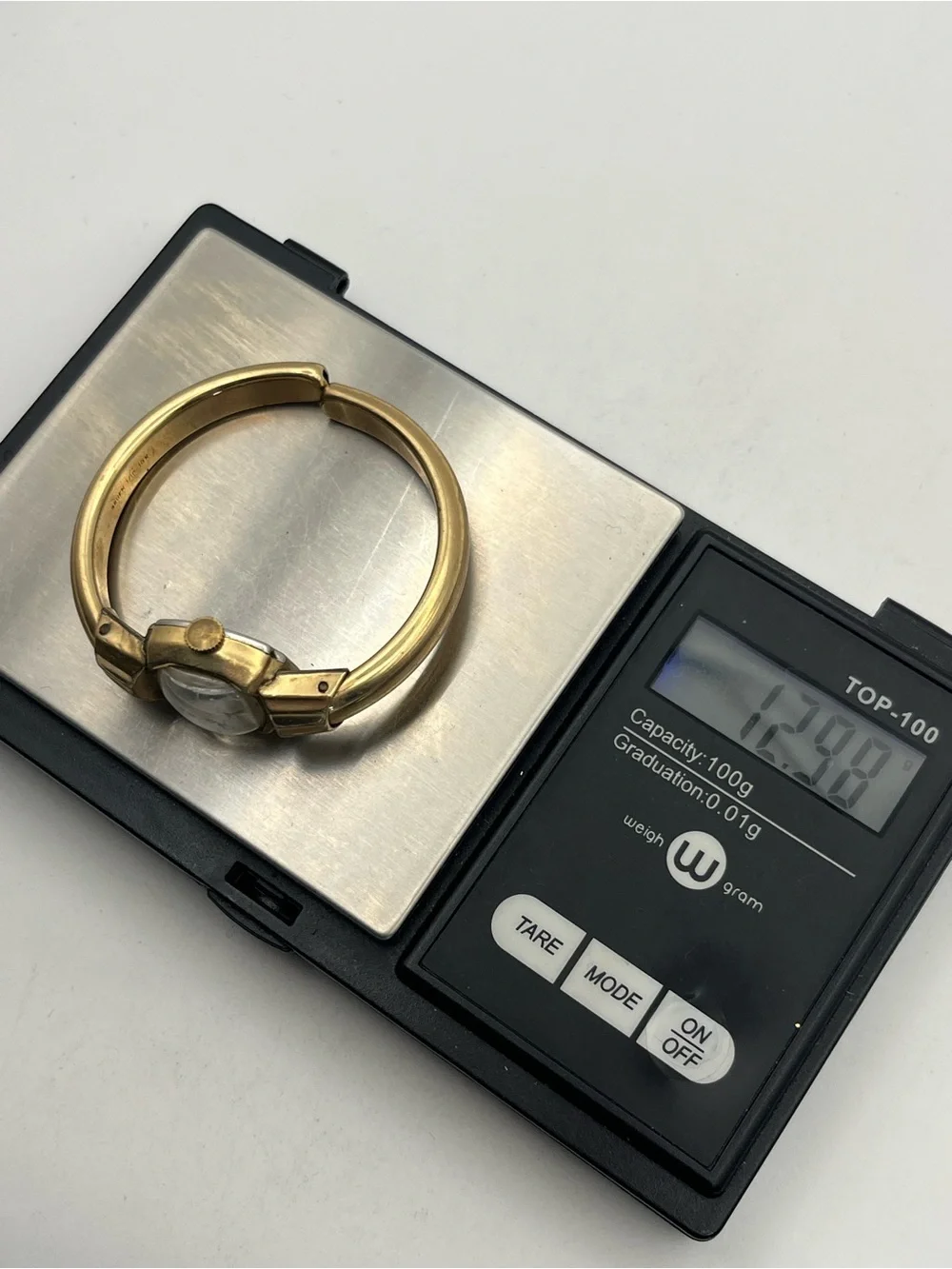 10k gold filled Gruen mechanical bangle bracelet style watch vintage NOT working
